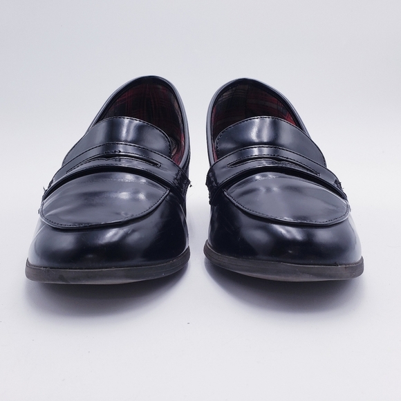 Vintage 90s Y2K American Eagle Chunky Block Heel Penny Loafer Shoe Black Size 10 - Picture 3 of 11